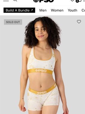PSD White and Gold Cosmic Scoop Bralette Set